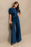 DENIM SUPER FLARE JUMPSUIT