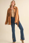 Suede Fringed Oversized Jacket