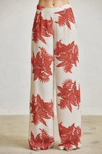 Autumn Leaf Print Blazer And Pant 2-pc PANT SUIT