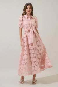 EMBRODERIY Midnight Rose Aveline Collared Maxi Dress PRIVILEGE
