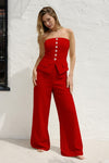 Strapless Jumpsuit With Embellished Buttons PRIVILEGE