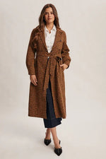 Washed Leopard Duster Coat