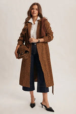 Washed Leopard Duster Coat