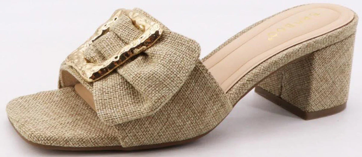 Chunky High Heel Dressy Mules