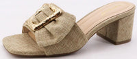Chunky High Heel Dressy Mules