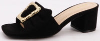 Chunky High Heel Dressy Mules