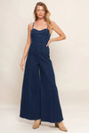 Denim flare jumpsuit
