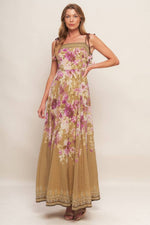 FLORAL MAXI BOW  MAXI DRESS