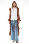 Prairie Drift Ruffle Knit Duster