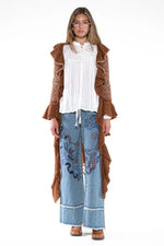 Prairie Drift Ruffle Knit Duster