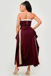TRENDY DENIM WAIST MAXI DRESS
