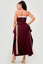 TRENDY DENIM WAIST MAXI DRESS