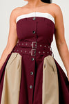 TRENDY DENIM WAIST MAXI DRESS