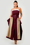 TRENDY DENIM WAIST MAXI DRESS