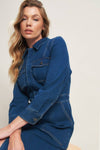 MIDI DENIM SLIT DRESS