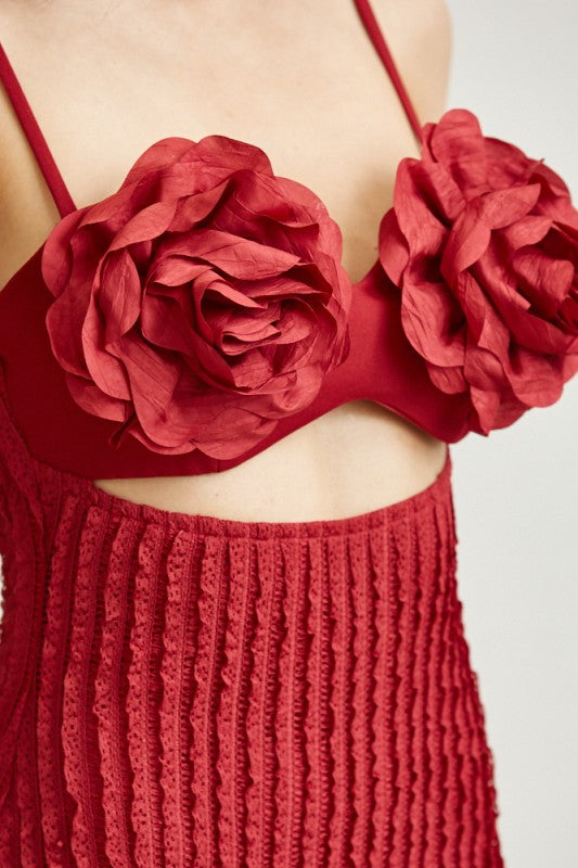 Floral Ruffle Maxi Dress corset top