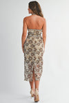 Embroidered Halter Neck Midi Dress PRIVILEGE