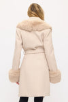 Belted Fur-trim Coat