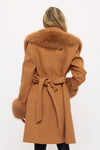 Belted Fur-trim Coat