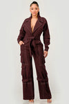 Cargo Pocket Belted Jumpsuit