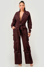 Cargo Pocket Belted Jumpsuit