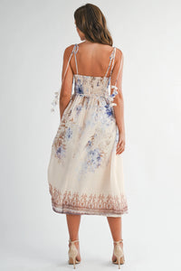 CORSET TOP FLOWER DRESS MIDI