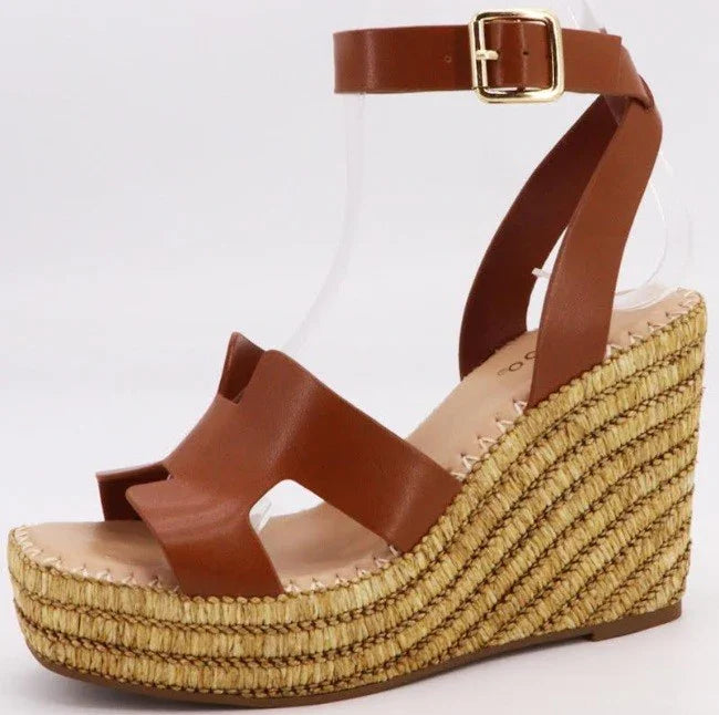 Ankle Strap Platform Wedge High Heel Sandal