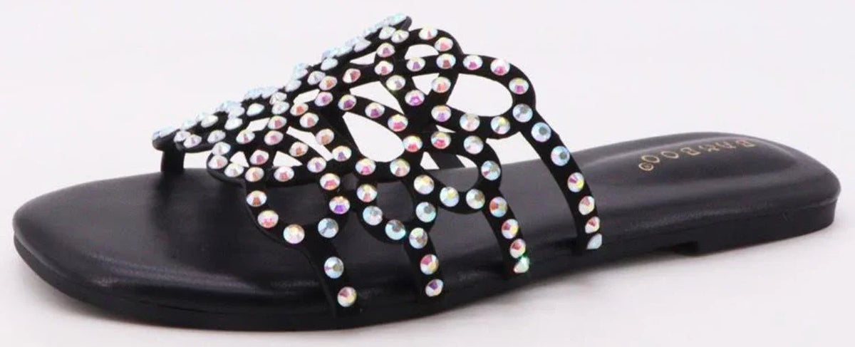 Rhinestone Embellished Flat Shoes