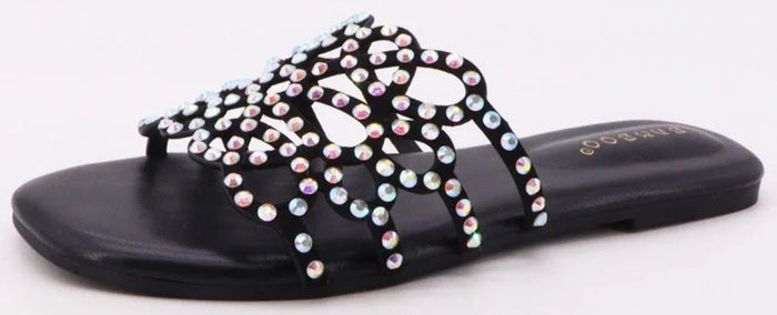 Rhinestone Embellished Flat Shoes