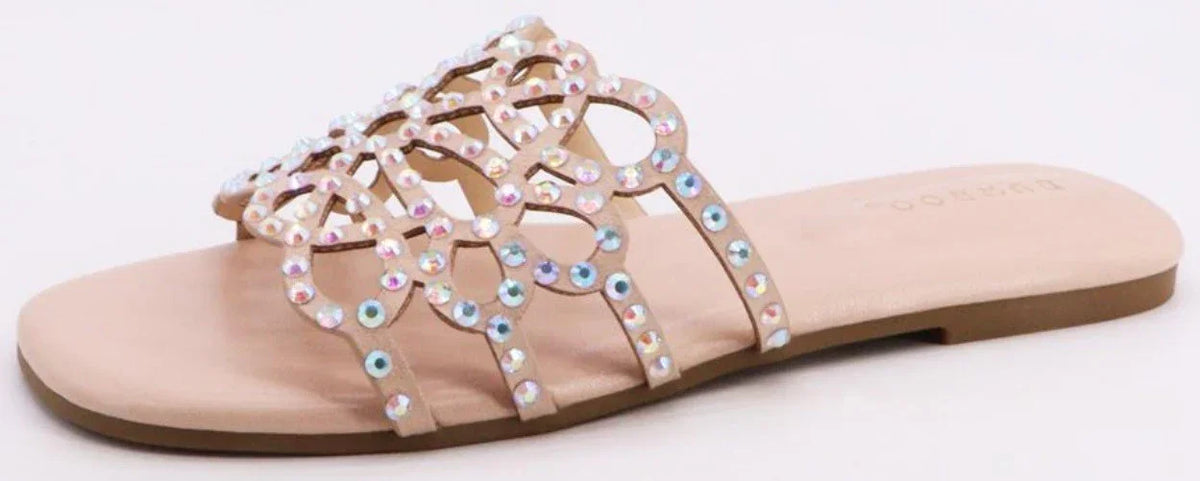 Rhinestone Embellished Flat Shoes