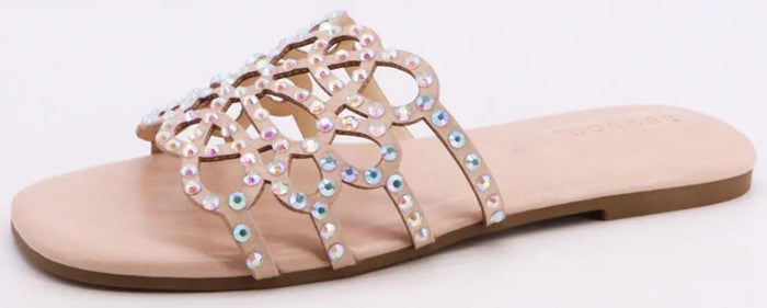 Rhinestone Embellished Flat Shoes