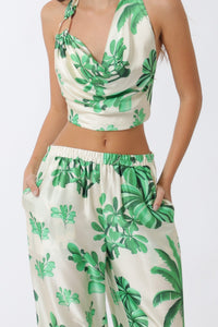 Green palm leaf two piece set