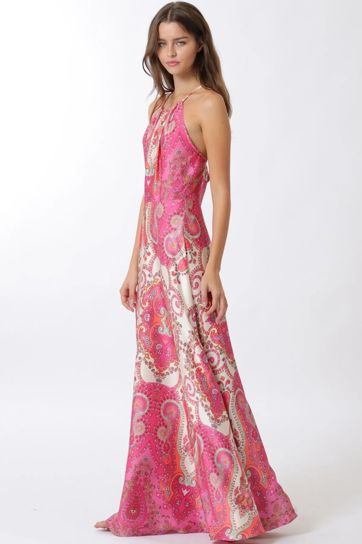 Halter Thin Adjustable Strap Maxi Dress