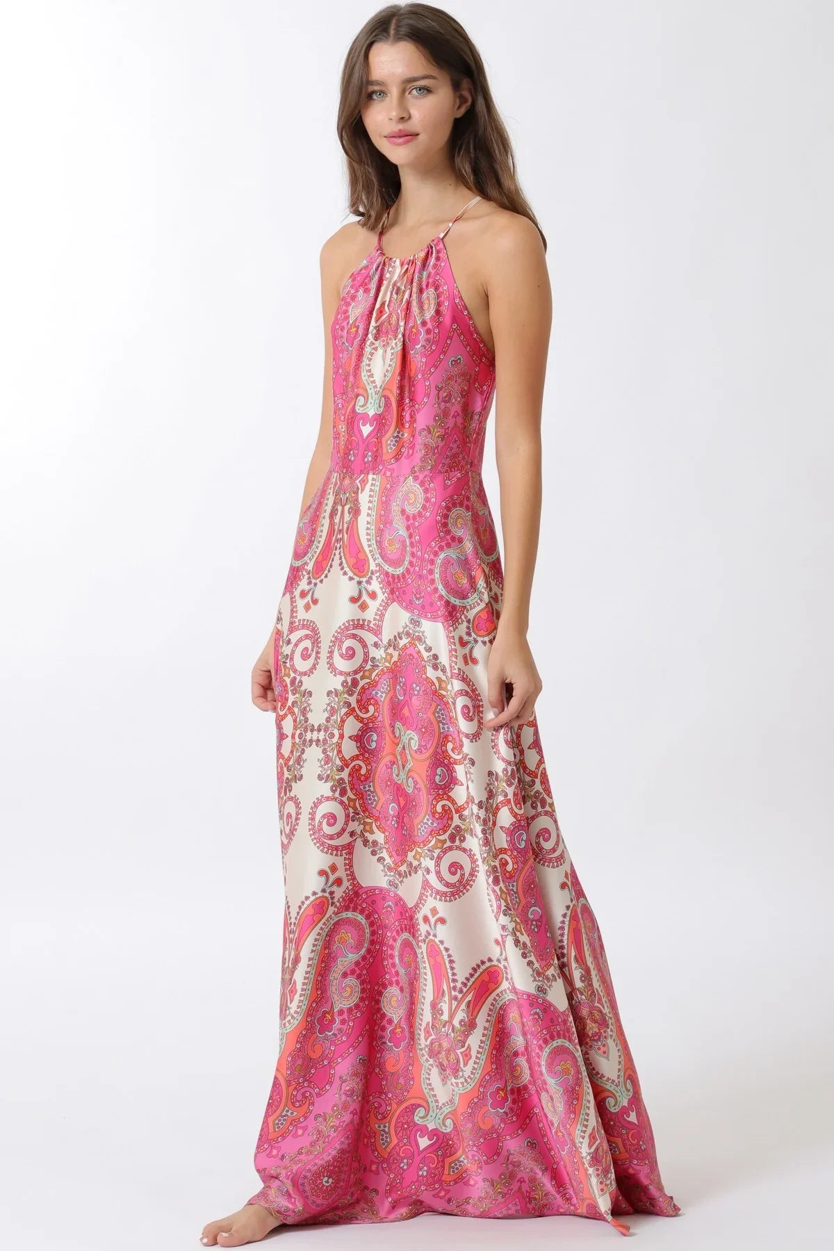 Halter Thin Adjustable Strap Maxi Dress