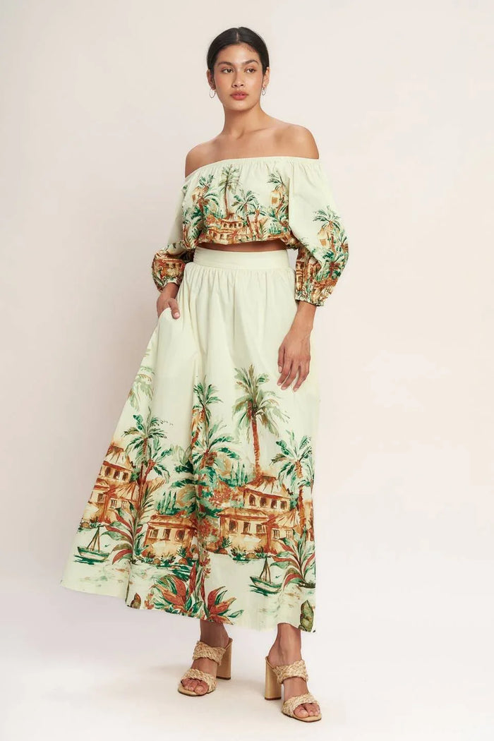 TROPICAL PALM SKIRT SET