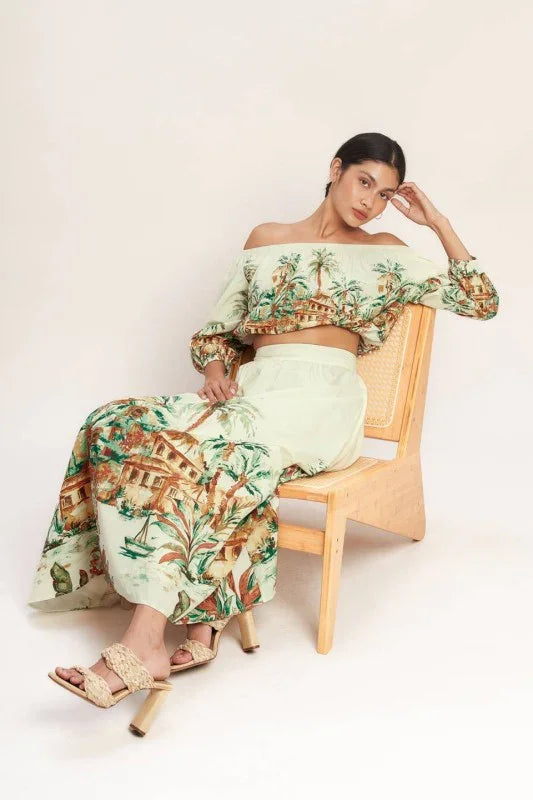 TROPICAL PALM SKIRT SET