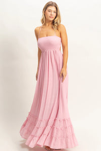 Smocked Halter Maxi Dress