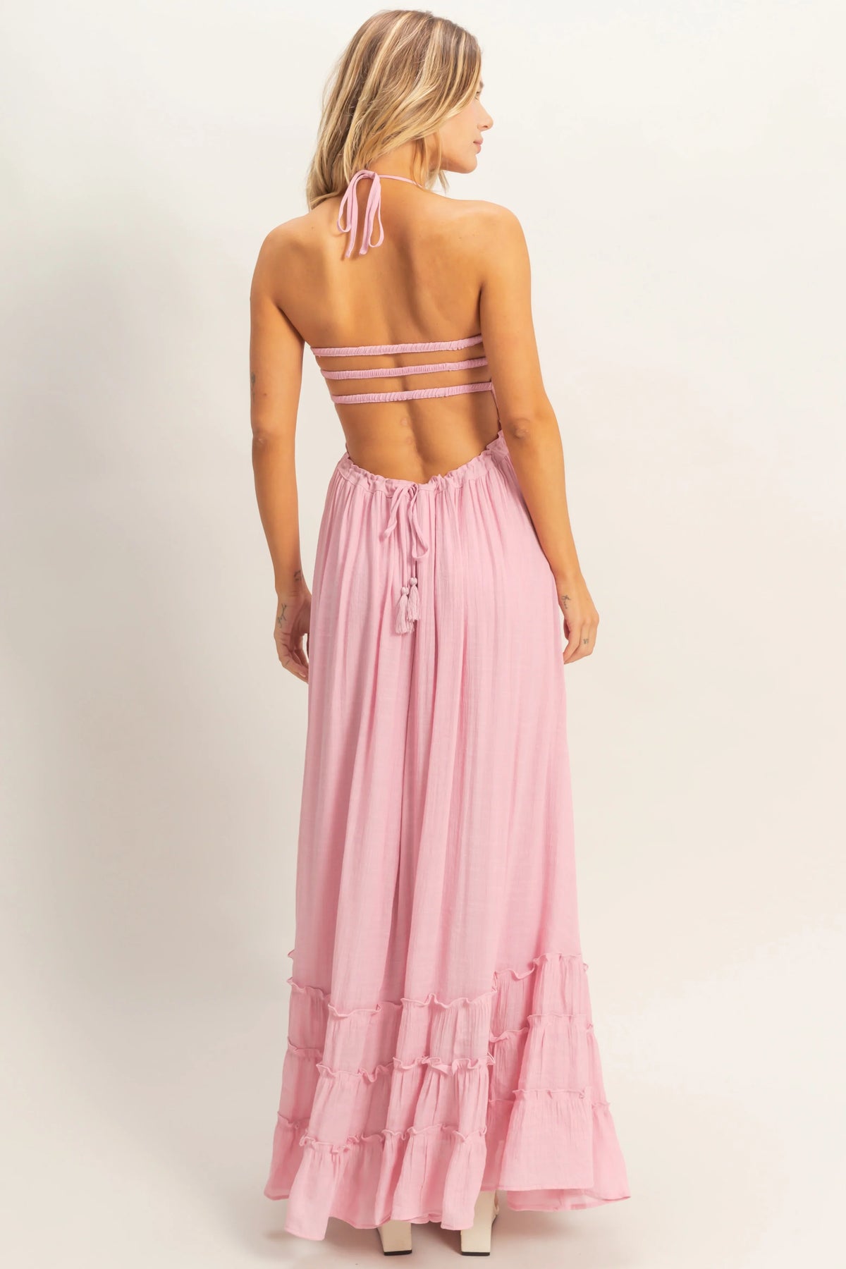 Smocked Halter Maxi Dress