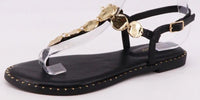 Gold Link Flat Sandals