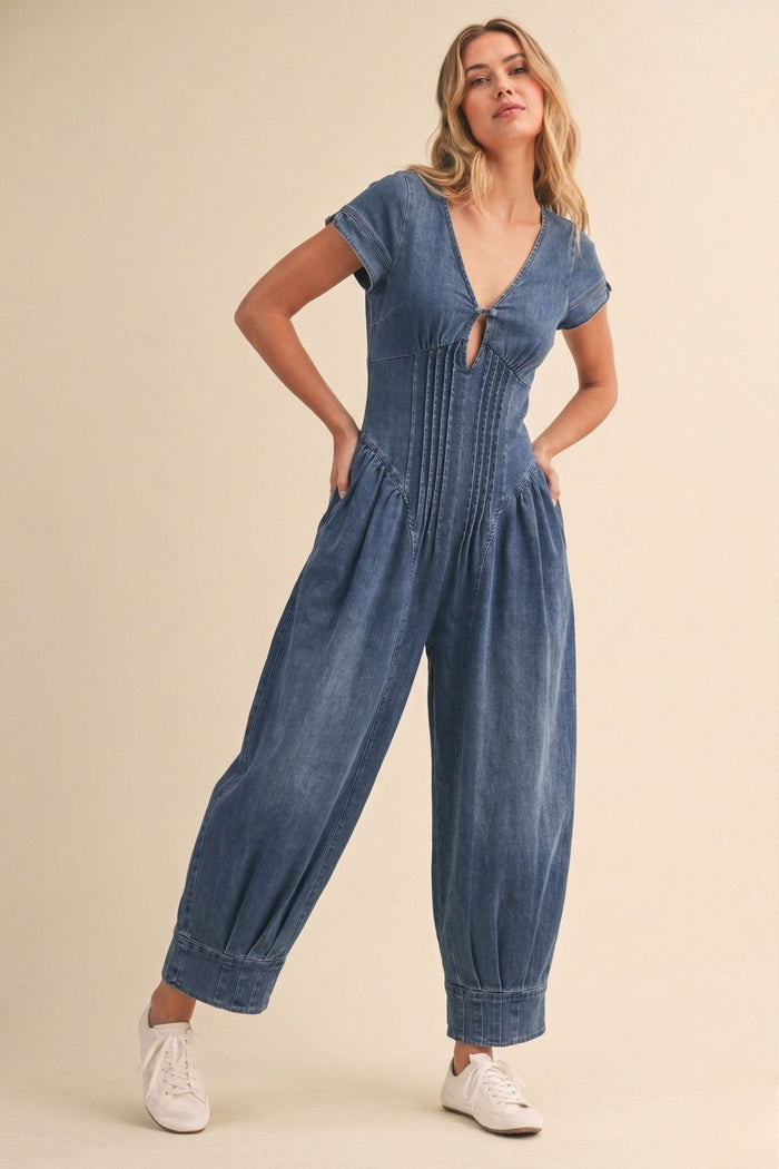 Ballon Denim jumpsuit