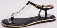 Patent Gold Detail Sandals