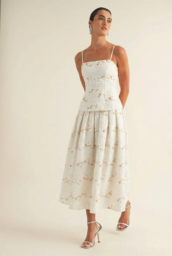 "Soft Cotton Strappy Midi Dress in  -  PRIVILEGE Tampa"