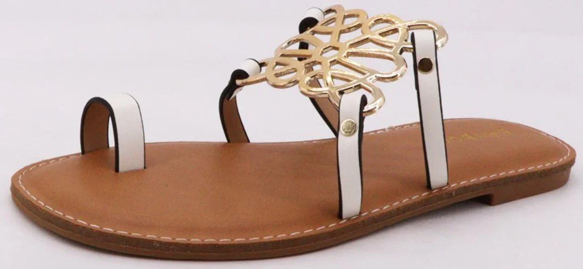 Designer Inspired Gold Detail Sandals