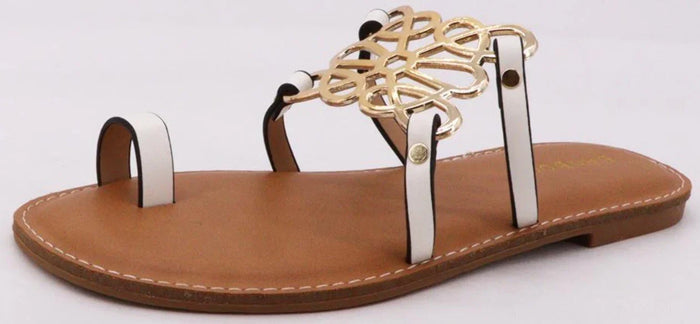 Designer Inspired Gold Detail Sandals