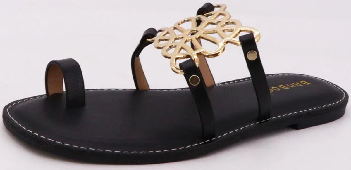Designer Inspired Gold Detail Sandals