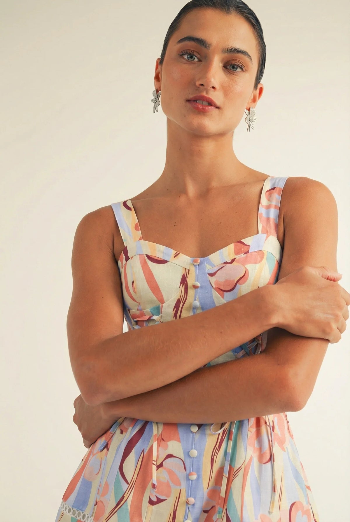 Lace-up Corset Fit & Flare Dress