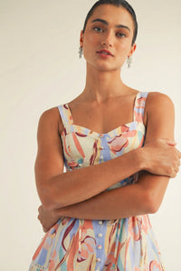 Lace-up Corset Fit & Flare Dress