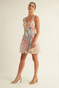 Lace-up Corset Fit & Flare Dress