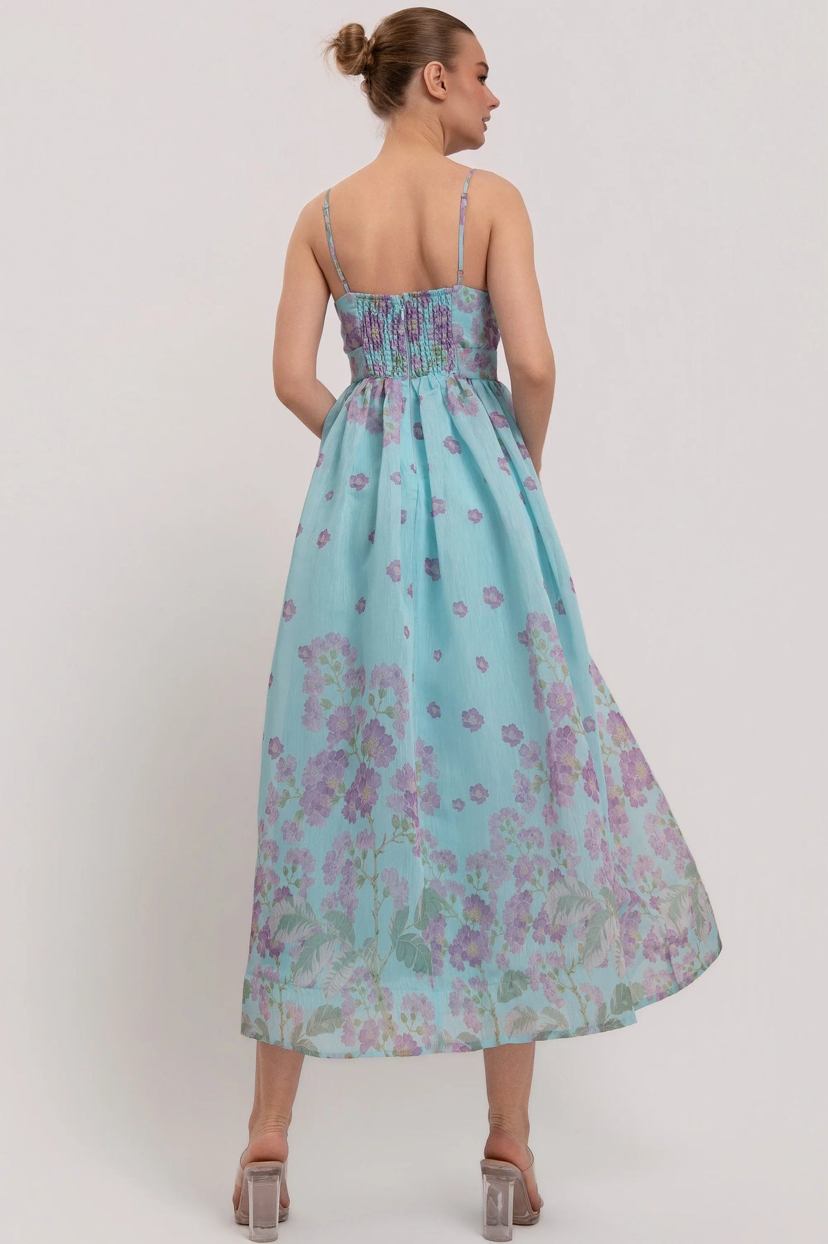 Floral Print V Neck Maxi Dress - Premium Boutique Spaghetti Strap Dress