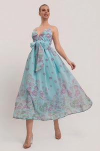 Floral Print V Neck Maxi Dress - Premium Boutique Spaghetti Strap Dress